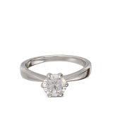 Anillo Delicado, Plata 925 bañada en rodio, Zirconia cúbica artificial