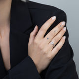 Anillo Delicado, Plata 925 bañada en rodio, Zirconia cúbica artificial