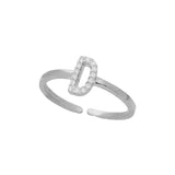 Anillo Delicado, Plata 925 bañada en rodio, Zirconia cúbica artificial
