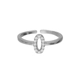 Anillo Delicado, Plata 925 bañada en rodio, Zirconia cúbica artificial