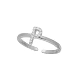 Anillo Delicado, Plata 925 bañada en rodio, Zirconia cúbica artificial