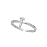 Anillo Delicado, Plata 925 bañada en rodio, Zirconia cúbica artificial