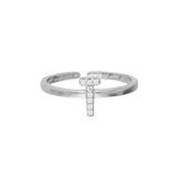Anillo Delicado, Plata 925 bañada en rodio, Zirconia cúbica artificial