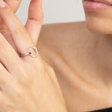 Anillo Delicado, Plata 925 bañada en rodio, Sin piedra