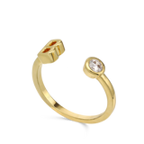 Anillo Delicado, Bañado en oro, Zirconia cúbica artificial