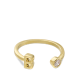 Anillo Delicado, Bañado en oro, Zirconia cúbica artificial