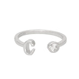 Anillo Delicado, Plata 925 bañada en rodio, Zirconia cúbica artificial