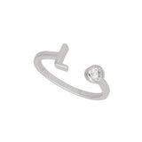 Anillo Delicado, Plata 925 bañada en rodio, Zirconia cúbica artificial