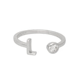Anillo Delicado, Plata 925 bañada en rodio, Zirconia cúbica artificial