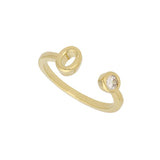 Anillo Delicado, Bañado en oro, Zirconia cúbica artificial