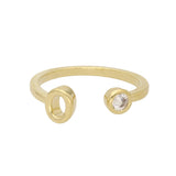 Anillo Delicado, Bañado en oro, Zirconia cúbica artificial