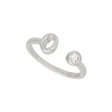 Anillo Delicado, Plata 925 bañada en rodio, Zirconia cúbica artificial