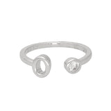 Anillo Delicado, Plata 925 bañada en rodio, Zirconia cúbica artificial