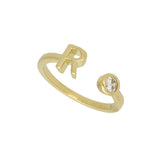 Anillo Delicado, Bañado en oro, Zirconia cúbica artificial