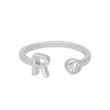 Anillo Delicado, Plata 925 bañada en rodio, Zirconia cúbica artificial