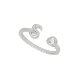 Anillo Delicado, Plata 925 bañada en rodio, Zirconia cúbica artificial