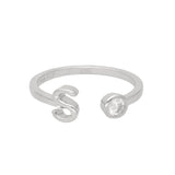 Anillo Delicado, Plata 925 bañada en rodio, Zirconia cúbica artificial