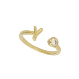 Anillo Delicado, Bañado en oro, Zirconia cúbica artificial