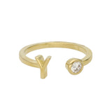 Anillo Delicado, Bañado en oro, Zirconia cúbica artificial