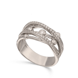 Anillo de Declaración, Plata 925 bañada en rodio, Zirconia cúbica artificial