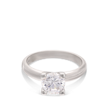 Anillo Delicado, Plata 925 bañada en rodio, Zirconia cúbica artificial