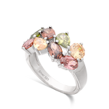 Anillo Delicado, Plata 925 bañada en rodio, Zirconia cúbica artificial