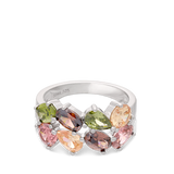 Anillo Delicado, Plata 925 bañada en rodio, Zirconia cúbica artificial