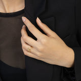 Anillo Delicado, Bañado en oro, Zirconia cúbica artificial