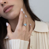 Anillo Delicado, Plata de Ley 925, Cristal Swarovski artificial