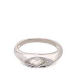 Anillo Delicado, Plata 925 bañada en rodio, Zirconia cúbica artificial