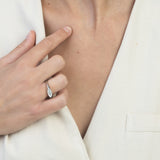 Anillo Delicado, Plata 925 bañada en rodio, Zirconia cúbica artificial
