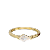 Anillo Delicado, Bañado en oro, Zirconia cúbica artificial