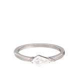 Anillo Delicado, Plata 925 bañada en rodio, Zirconia cúbica artificial