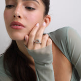 Anillo Delicado, Plata 925 bañada en rodio, Sin piedra