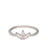 Anillo Delicado, Plata 925 bañada en rodio, Zirconia cúbica artificial