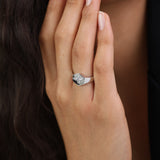Anillo Delicado, Plata 925 bañada en rodio, Zirconia cúbica artificial
