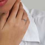 Anillo Delicado, Plata 925 bañada en rodio, Esmalte