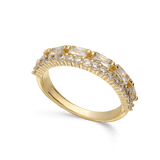 Anillo Delicado, Bañado en oro, Zirconia cúbica artificial