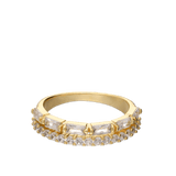 Anillo Delicado, Bañado en oro, Zirconia cúbica artificial