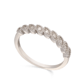 Anillo Delicado, Plata 925 bañada en rodio, Zirconia cúbica artificial
