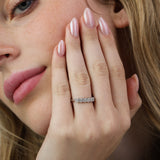 Anillo Delicado, Plata 925 bañada en rodio, Zirconia cúbica artificial