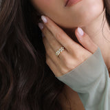Anillo Delicado, Bañado en oro, Zirconia cúbica artificial