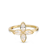 Anillo Delicado, Bañado en oro, Zirconia cúbica artificial