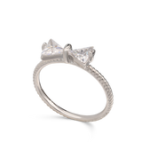 Anillo Delicado, Plata 925 bañada en rodio, Zirconia cúbica artificial