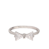 Anillo Delicado, Plata 925 bañada en rodio, Zirconia cúbica artificial