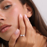 Anillo Delicado, Plata 925 bañada en rodio, Zirconia cúbica artificial