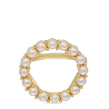 Anillo Delicado, Bañado en oro, Madreperla artificial