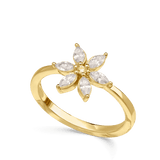 Anillo Delicado, Bañado en oro, Zirconia cúbica artificial