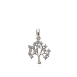 Colgante, Plata 925 bañada en rodio, Zirconia cúbica artificial