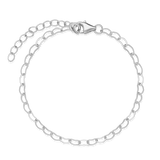 Pulseras Delicadas, Plata 925 bañada en rodio, Sin piedra